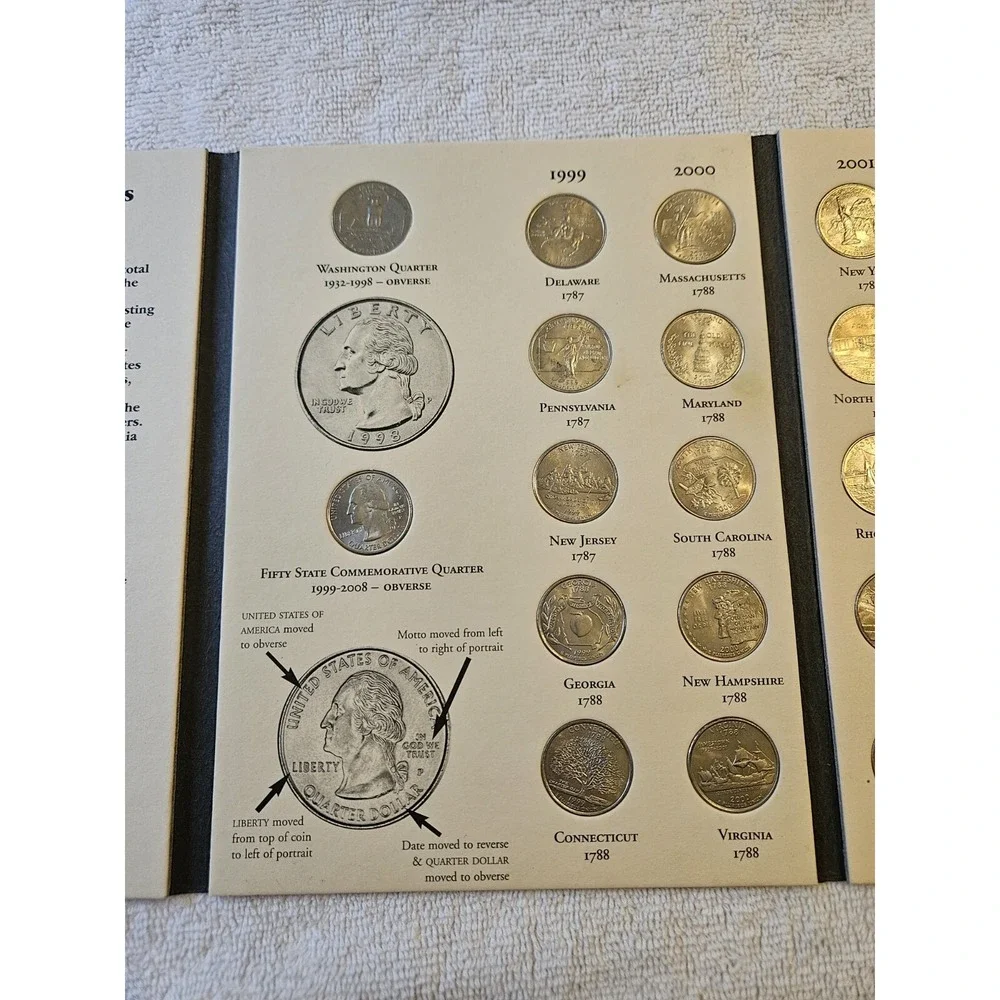 1999~2008 State Commemorative Quarters~ 45 Coins Missing 08 Coins